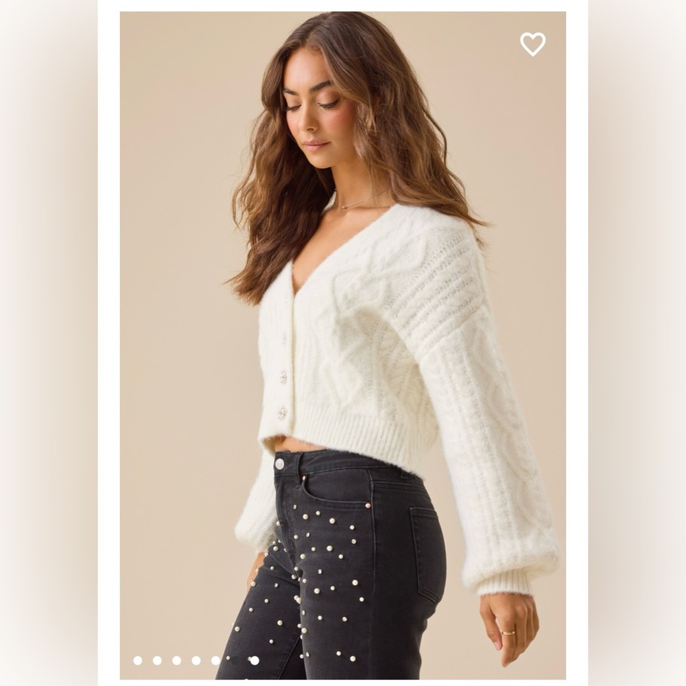 Altar’d State Marlowe Fuzzy Cable Cardigan - Picture 6 of 13